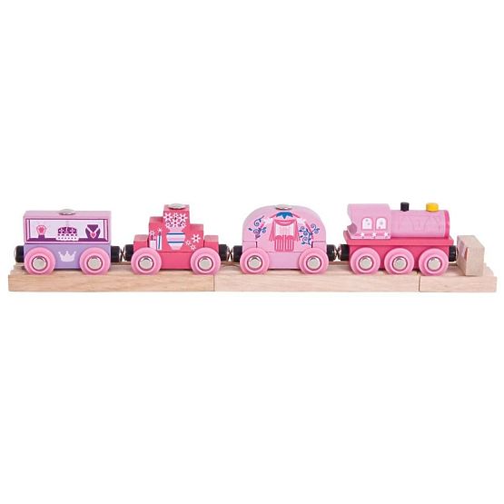 Tren Bigjigs Rail pentru prințese + 3 șine