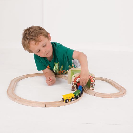 Bigjigs Rail Tunel cu șine dublă