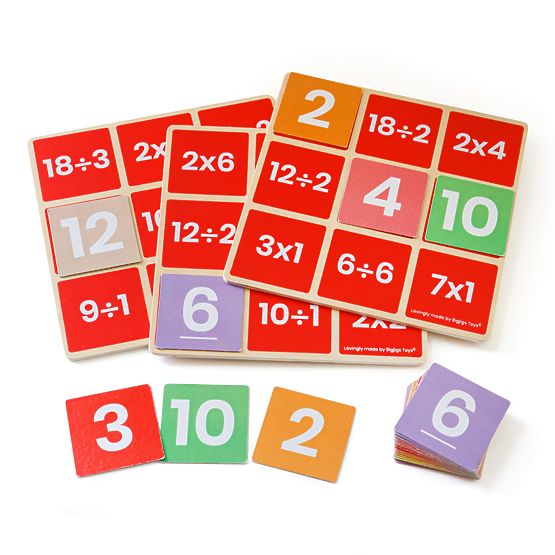 Bigjigs Toys Bingo matematic Înmulțire și împărțire
