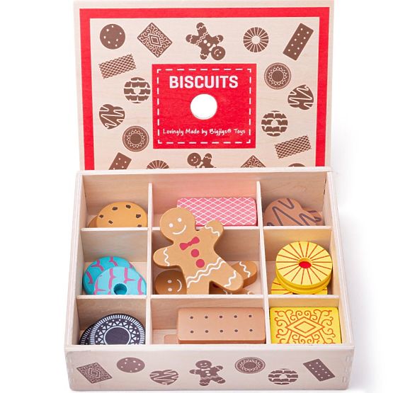 Bigjigs Toys Box cu biscuiti din lemn