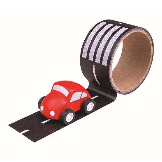 Bigjigs Toys Bandă adezivă drum cu mașinuță