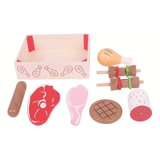 Bigjigs Toys Cârnați din lemn într-o cutie