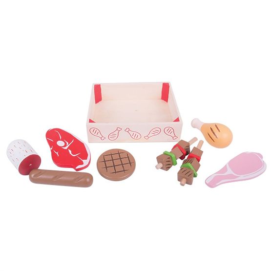 Bigjigs Toys Cârnați din lemn într-o cutie