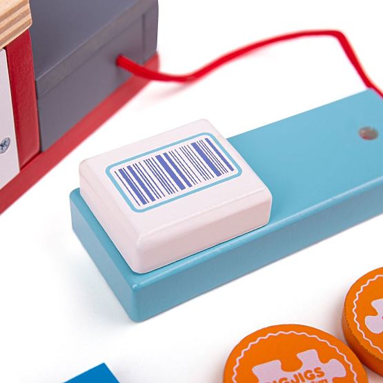 Bigjigs Toys Casa de marcat din lemn rosie