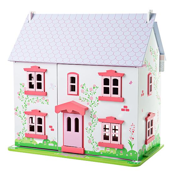 Bigjigs Toys Căsuță roz pentru păpuși