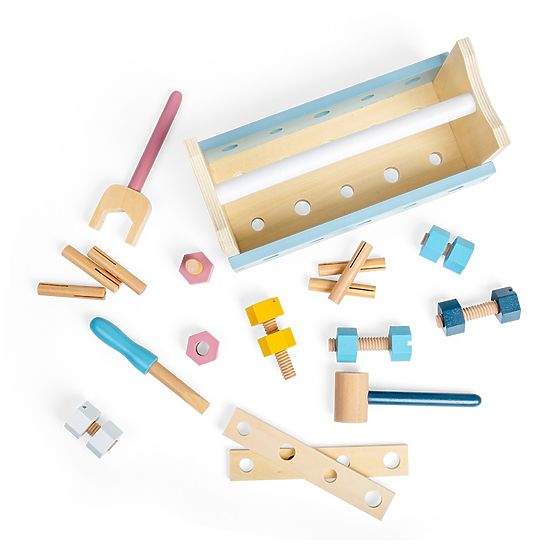 Bigjigs Toys Cutie de scule 2 în 1