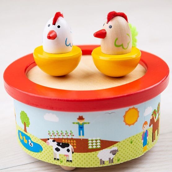 Bigjigs Toys Cutie muzicală din lemn fermă