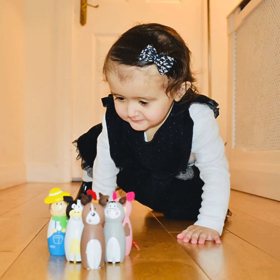 Bigjigs Toys Fermă de popi din lemn