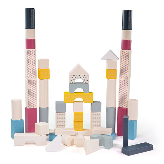 Bigjigs Toys Găleată cu 50 de cuburi