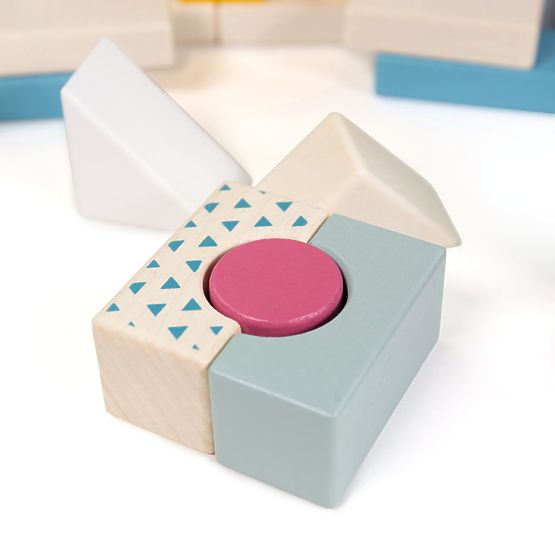 Bigjigs Toys Găleată cu 50 de cuburi
