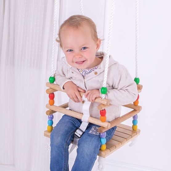 Leagăn de mărgele din lemn Bigjigs Toys
