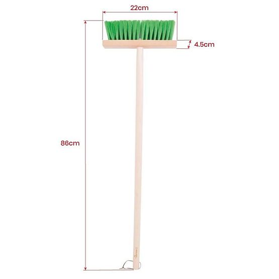 Bigjigs Toys Mătură de grădină cu mâner lung verde