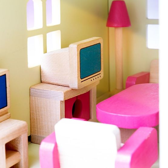 Bigjigs Toys Mobilier din lemn pentru casa de papusi