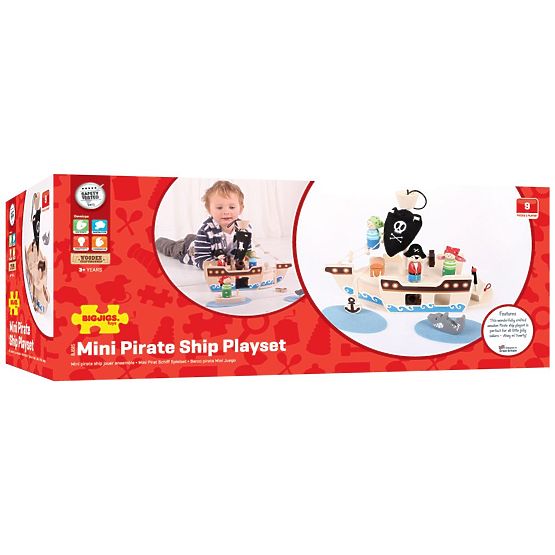 Bigjigs Toys Navă pirat cu pirați