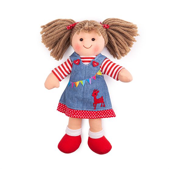 Bigjigs Toys Păpușă din pânză Hattie 28 cm