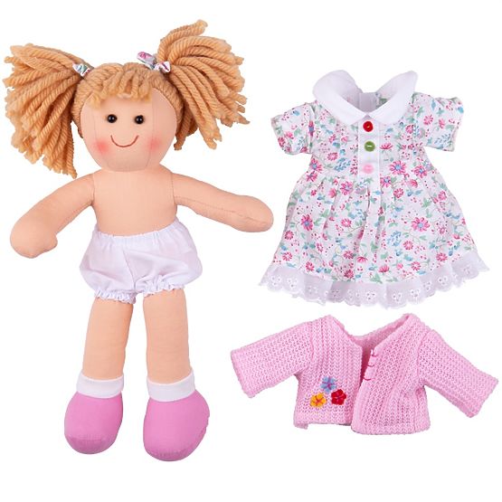Bigjigs Toys Păpușă textilă Poppy 28 cm