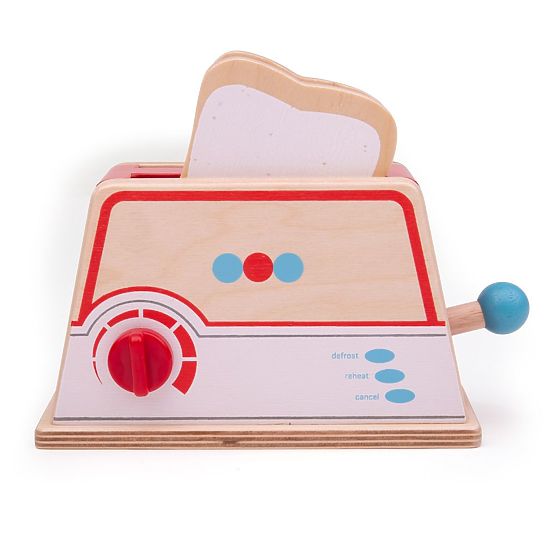 Bigjigs Toys Prăjitor de pâine din lemn cu buline