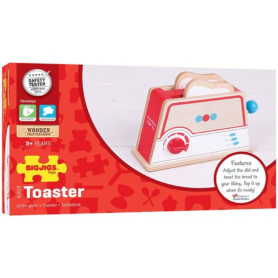 Bigjigs Toys Prăjitor de pâine din lemn cu buline