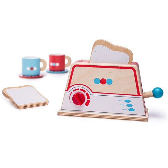 Bigjigs Toys Prăjitor de pâine din lemn cu buline
