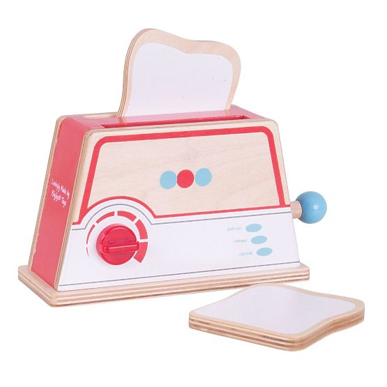 Bigjigs Toys Prăjitor de pâine din lemn cu buline