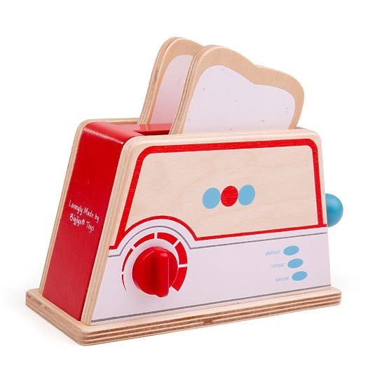 Bigjigs Toys Prăjitor de pâine din lemn cu buline