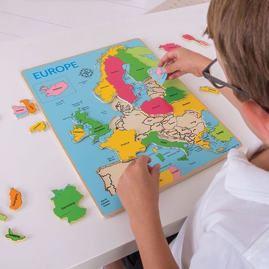 Bigjigs Toys Puzzle din lemn Harta Europei 25 piese