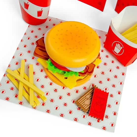 Bigjigs Toys Set Burger și cartofi prăjiți