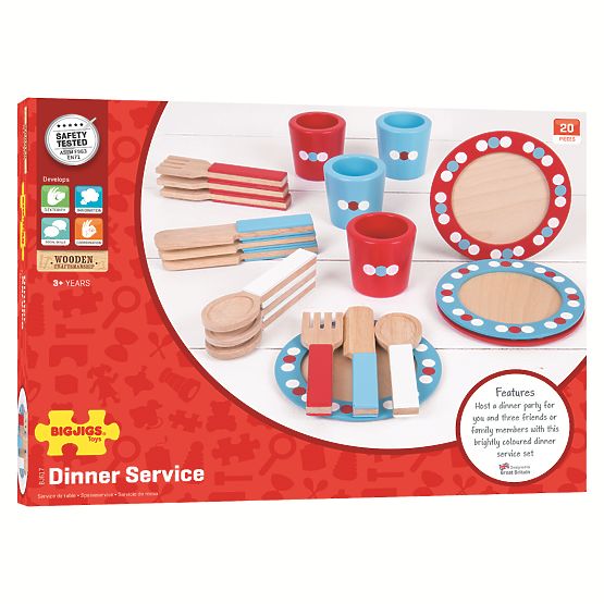 Bigjigs Toys Set de masă din lemn cu buline