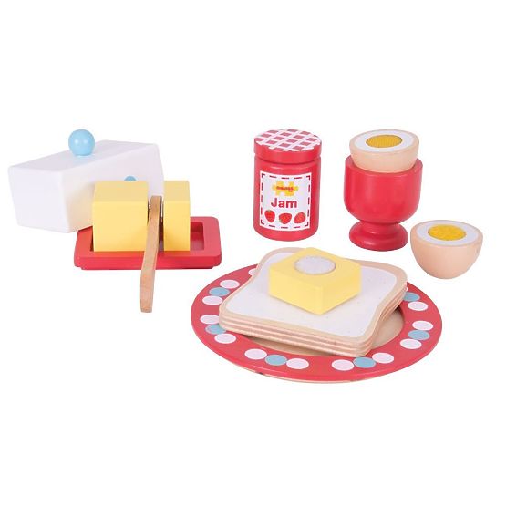 Bigjigs Toys Set de mic dejun din lemn