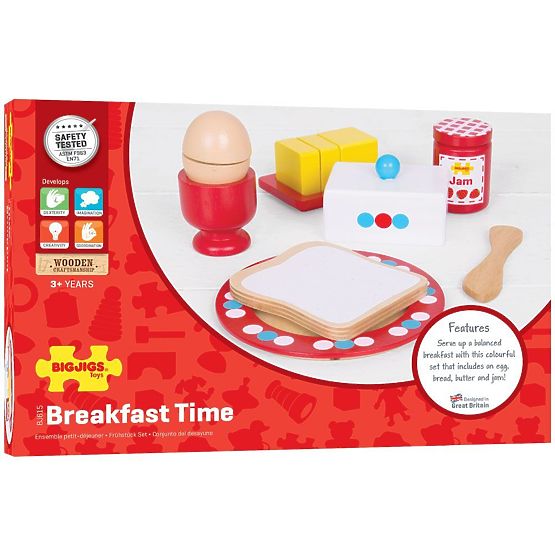 Bigjigs Toys Set de mic dejun din lemn