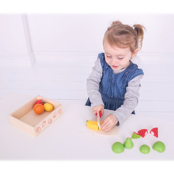 Bigjigs Toys Tăierea fructelor într-o cutie