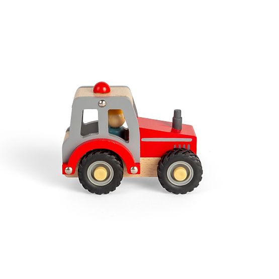 Bigjigs Toys Tractor roșu