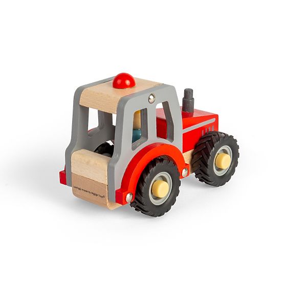 Bigjigs Toys Tractor roșu