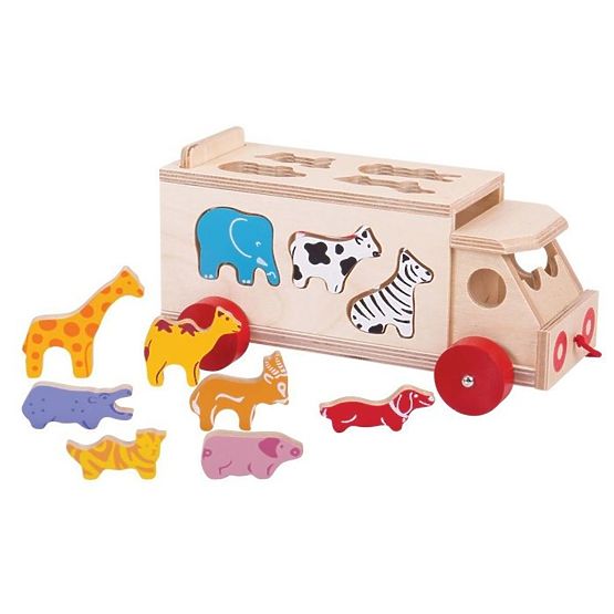 Bigjigs slot machine, camion cu animale