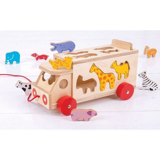 Bigjigs slot machine, camion cu animale