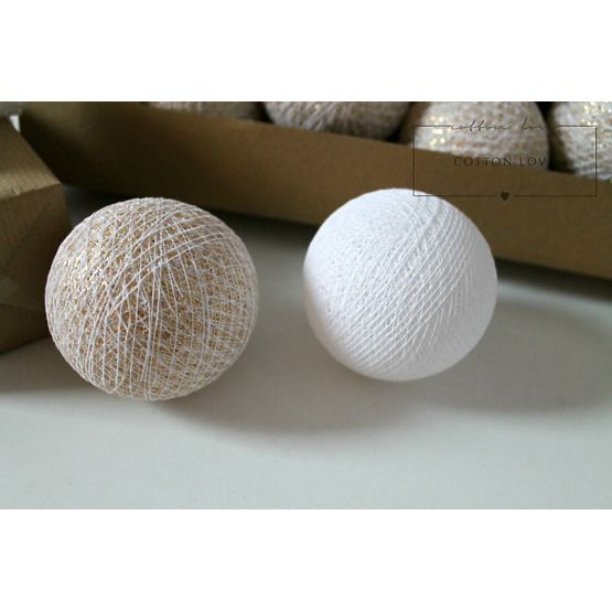 Bile aurii strălucitoare cu led din bumbac