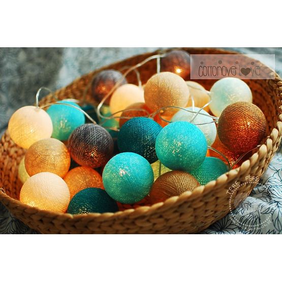 Bile de bumbac - turcoaz