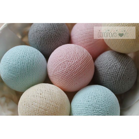 Bile luminoase din bumbac - Powder