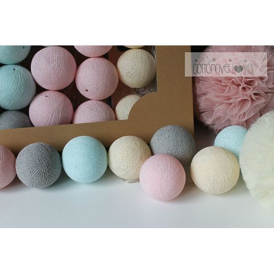 Bile luminoase din bumbac - Powder