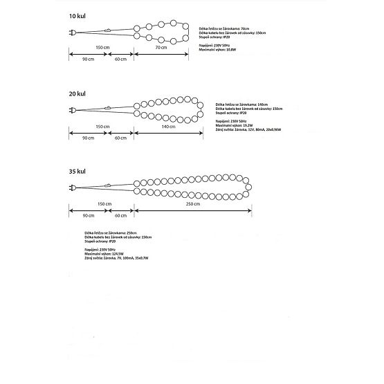 Bile luminoase din bumbac - Powder