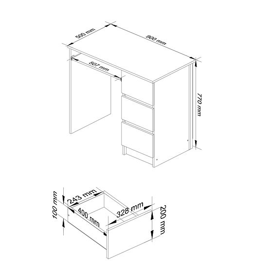BIROU A-6 CLP STEJAR ARTISAN DREAPTA