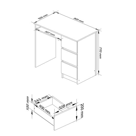 BIROU A-6 CLP STEJAR ARTISAN DREAPTA