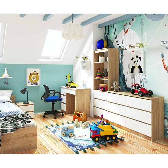 BIROU A-7 CLP PK STEJAR SONOMA / ALB STÂNGA