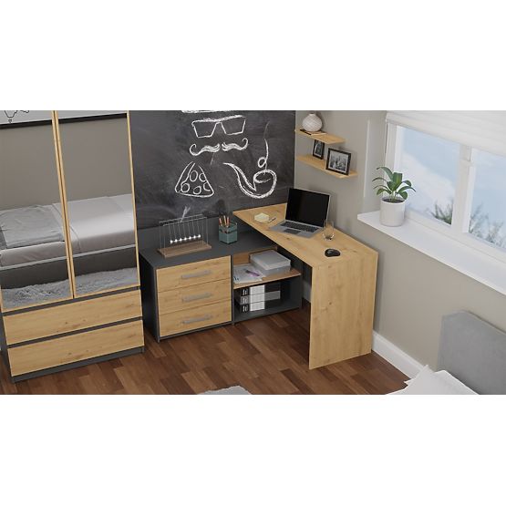 Birou DANY ANTRACIT STEJAR ARTISAN