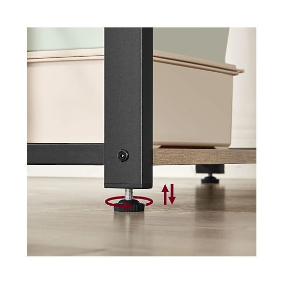 Birou de calculator cu raft și picioare reglabile stejar sonoma