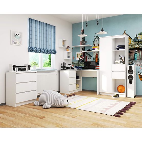 BIROU DE COLȚ B16 CLP PK STÂNGA ALB