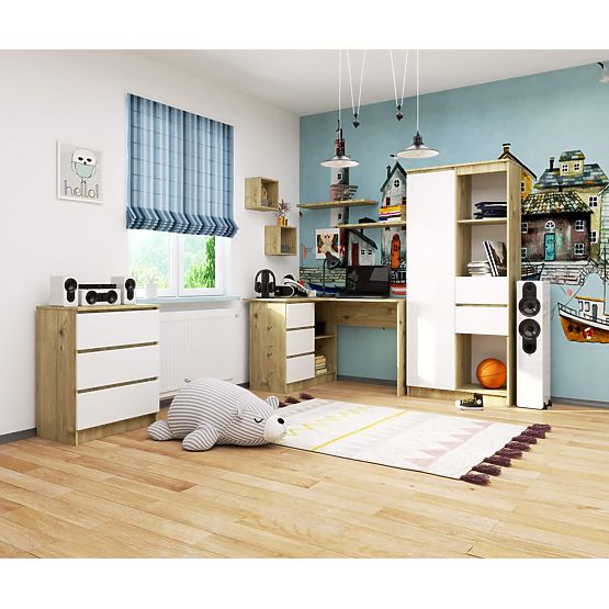 BIROU DE COLȚ B16 CLP STÂNGA STEJAR ARTISAN / ALB