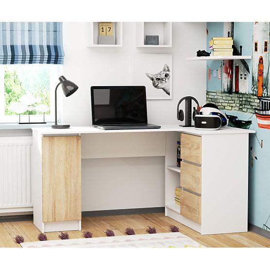 BIROU DE COLȚ B20 CLP DREAPTA PK ALB / SONOMA