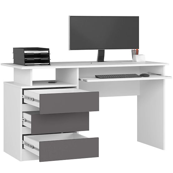 BIROU DE SCRIS CLP 135cm PK ALB / GRI