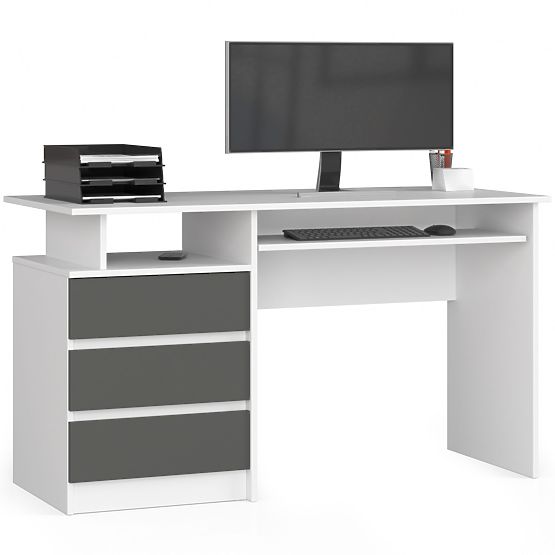 BIROU DE SCRIS CLP 135cm PK ALB / GRI